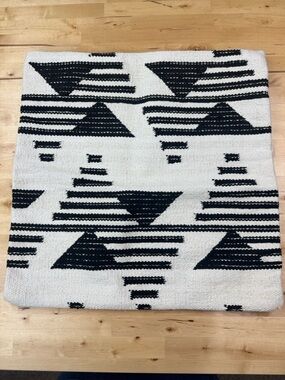 Magnolia Home Joanna Gaines Black White Textured Pillow Cover Geometric